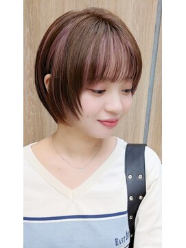 ヘアーメイクオズ(hair make O/S) 顔周りレイヤー★小顔愛されショート★インナーデザインカラー
