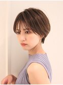 20代30代40代抜け感ショートレイヤーミルクティベージュ