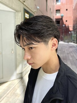 ガーデン 銀座(GARDEN) 艶センターパートニュアンスパーマダークアッシュ韓国マッシュ