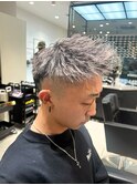 ジェットモヒカン×ツイストパーマ×ホワイトメッシュ