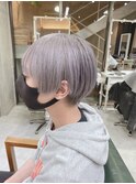 マッシュショート　グレージュブリーチダブルカラー
