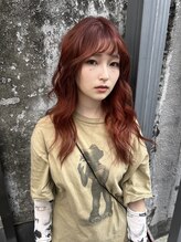 アミュレ ヘア サロン(Amule hair salon)&nbsp;オレンジブラウン/オン眉/レイヤー、ブリーチ