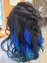 リッカヘアー(Ricca hair)&nbsp;グレージュ×ブルーグラデーションインナー