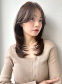 ミディアムレイヤーミルクブラウンブリーチなし韓国風p北浦和