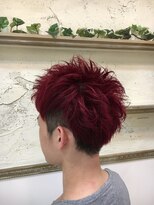 リゴ ヘアー(RIGO hair) メンズ、ツーブロ、レッド