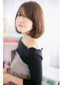 斜めバングで目力UP!ナチュラルボブa
