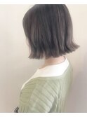アッシュグレー_マロンベージュ Aラインボブ かきあげ