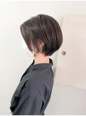 大人可愛い小顔丸みショートボブ　20代30代40代