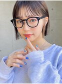 切りっぱなしボブ×シースルーバング×フレンチガーリー
