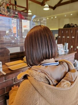 コワフュールトーリ フジグラン店(COIFFURE TORI) 切りっぱなしボブ×くすみベージュ