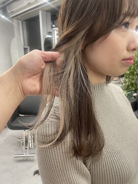 ジエクトカナウ 大阪梅田店(The Ect canow) インナーカラー/ホワイトミルクティーカラー/顔周りカット