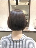 前髪あり大人ショートボブ30代40代50代/SIGN大倉山/グレージュ