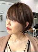 30代40代大人女性/前髪ありショートボブ/ショートヘア/髪質改善