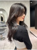 毛流れ盛れするレイヤーカット 韓国ヘア ワンホンヘア 東垂水
