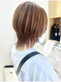 オレンジベージュウルフ/ウルフヘア/ハイレイヤー/くびレイヤー