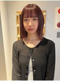ブリーチなし!艶感ピンクベージュ小顔ルーズくびれ