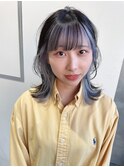 ウルフボブ　コントラストカラー　インナーカラー