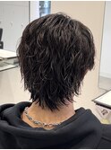 波巻きスパイラルシャドウパーマウルフサーフカール黒髪2way