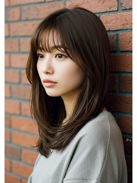 フルショウ 小牧(FURUSHO) シースルーバング小顔カットワンカールレイヤーカット