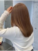 モカブラウンイエベ春ブリーチなしダブルカラー