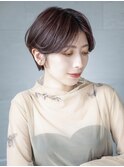 ショート顔周りレイヤーグレージュくびれヘア_F0221