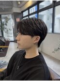 自然な毛流れセンターパートマッシュ