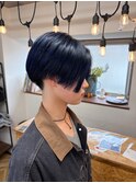 ハンサムショート＊ブルーブラック
