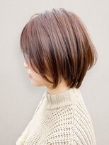 トレフル 東岸和田店(Trefle) オレンジブラウン丸みショートボブ◎