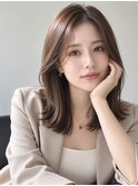 韓国風レイヤーカット/ミディアムレイヤー/ハッシュカット/静岡