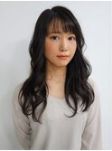 和泉美佳　黒髪セミロング モテ髪 ウェーブ