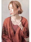 オレンジベージュ×ミニマムボブ《ELICA下北沢》