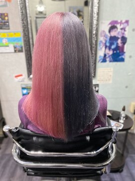 ミミック (mimic) 【派手髪】シルバー×ピンクツートン 【ツートンカラー】