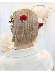 ヘアアクセオーダー☆金箔水引ヘア