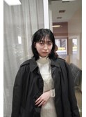 ミディアムヘアと縮毛矯正