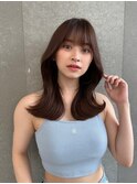ピンクブラウン/暖色カラー/カシスピンク/韓国ヘア/顔周りカット