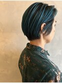 ジェイドグリーン　ショートボブ