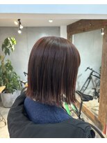 エムドットヘアーサロン(M. hair salon)&nbsp;【岩崎彩奈】オレンジレッドブラウン&切りっぱなしボブ♪