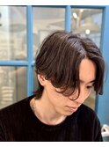 センターパートニュアンスパーマ