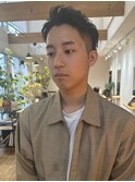清潔感ビジネスカジュアルツーブロックアップバングショート