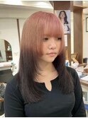 グラデーションカラー/ピンクカラー/ブリーチ/20代