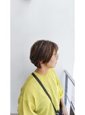 クビレショート白髪ぼかしハイライト