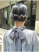 薬院　顔まわりレイヤーカット　ヘアセット　ブリーチなしカラー