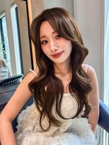 ロンドエニカ 大宮(Lond enika)&nbsp;くびれヘア/アプリコットオレンジ/韓国/ブリーチ/レイヤー/大宮