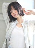 黒髪シースルーボブ／岡山イオン５分