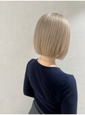 ハイトーン/切りっぱなしボブ/ボブ/ダブルカラー/ベージュカラー