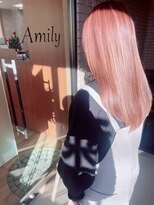 アミリー 成田東町店(Amily)&nbsp;髪質改善 ピンクベージュ 艶髪 透明感カラー ロングストレートUP