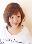 20代30代大人可愛いナチュラルボブブラウンベージュ透明感