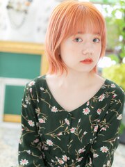 オレンジブラウン☆韓国風小顔外ハネボブディa浦和10代20代30代