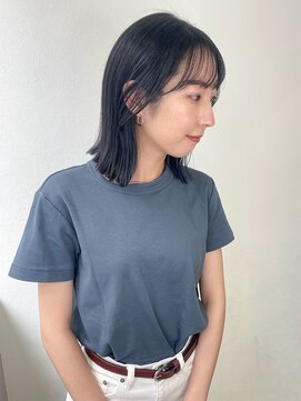 ジェム(GEM) 切りっぱなしボブ/ダークブルー/イメチェンstyle