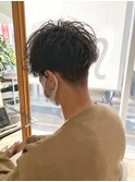 MEN'S HAIR &nbsp;センターパート　ツイストスパイラル　コンマヘア